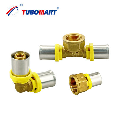 16 mm - 32 mm Alu Pex Press Fittings TH Typ mit natürlicher Messing angepasst