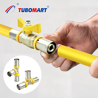 Einheitliche Messing- und Gelbfarbe PEX-Rohrverbindungen 1/2''-2'' Messing- und Al-PEX-Rohrverbindungen für Gasrohre