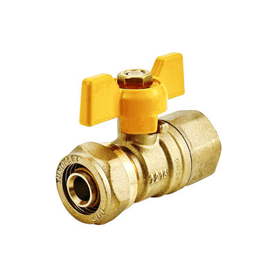 1/2' DN 20 Kugelgasventil Messing Kugelventil 16mm PE-AL-PE PEX AL PEX GAS Rohr Kugelventil