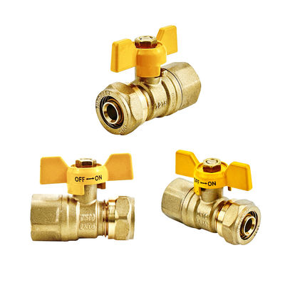 SAI GLOBAL AS4617-2004 Messingkugelventil mit SAI-Zertifikat und gelberem Griff