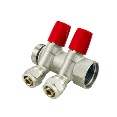 OEM-Fabrik 2-6-Wege kundenspezifische Größe Messing Pex Manifold für Wasser Fußbodenheizung Teile Medien Fußbodenheizung