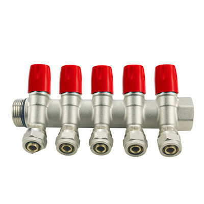 Bodenheizung / Wasser Messing Pex Sanitär-Manifold mit 2-6Ways und kundenspezifische Größe