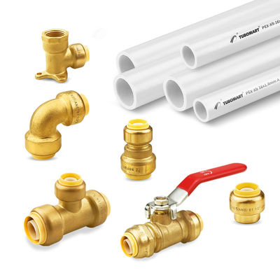 Messing-Push-Fitting Nordamerika Keine Pb-Push-to-Connect-Sanitäranlagen-Fitting Ellenbogen-Rohr-Fitting PEX Kupfer-Bleifrei