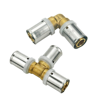 Kostenlose Probe Messing Crimp Pex Fitting 3/4 Zoll PEX Sanitärverbindung Ellenbogen Tee Union Adapter PEX Rohrbefestigungen für Gas