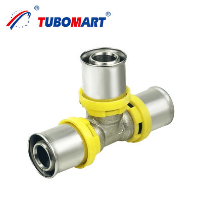 CE-zertifizierte Messing CW617N NPT oder BSP Gasversorgung UA/TH PEX-Rohrverbindung Ellenbogen-Tie-Kopplung Messingpresseverbindung