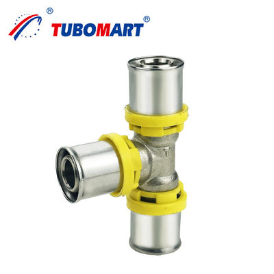 Pex Al Pex TH-TYPE Pressbefestigungen für DN15 DN25 Druck Natürliche Messingfarbe Anpassbar Anlage für Gassystem einfach zu installieren