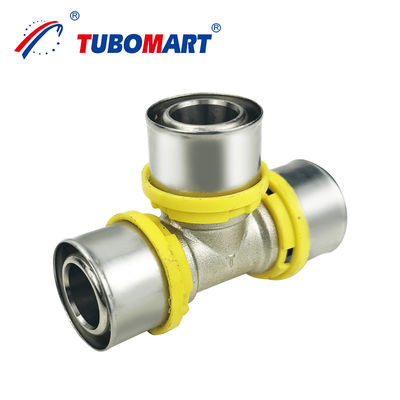 OEM-Fabrik Messing-Fittings für Gas-System zugelassen Pex Al Pex Rohr TH Profil Tee-Fittings