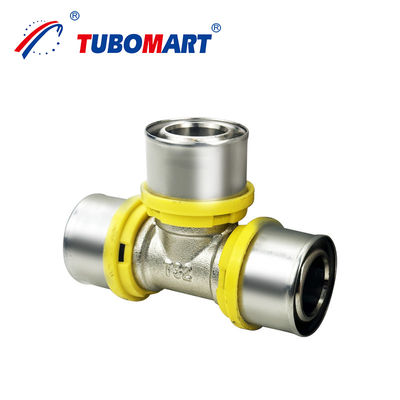 Spezialisierte Pex Al Pex Press Fittings Messing HPb 58-3A oder DZR Messing CW 602N für Pex Tubing Kompatibilität Gas