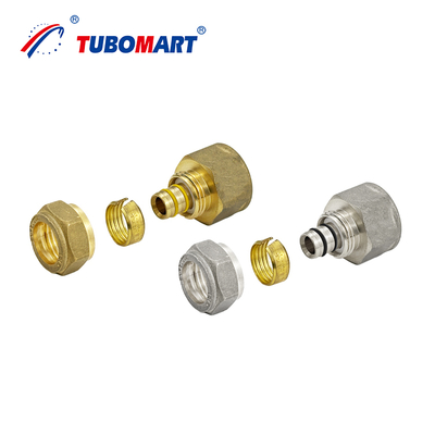 Tubomart OEM Gewinde-Schraubfittings aus Messing für Mehrschicht-PEX AL PEX-Rohre Wasser-Gas-Kompressionsfittings für Sanitäranlagen