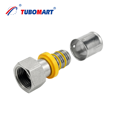 PEX AL PEX kompatibler Rohr Messing Pressfitting bleifrei und wartungsarm für Gasrohrsystem 16-32mm
