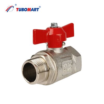 TUBOMART OEM Manuelle Messingkugelventil für PEX-AL-PEX 16-32mm 1/2'-1' Wasser & Gas